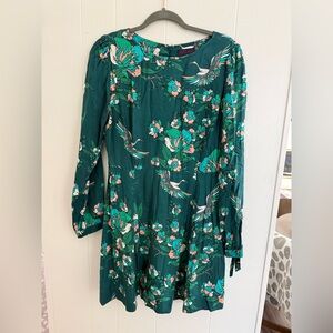 Hale Bob Teal Floral Long Sleeve Dress